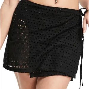 Topshop Eyelet Coverup Wrap Skirt
